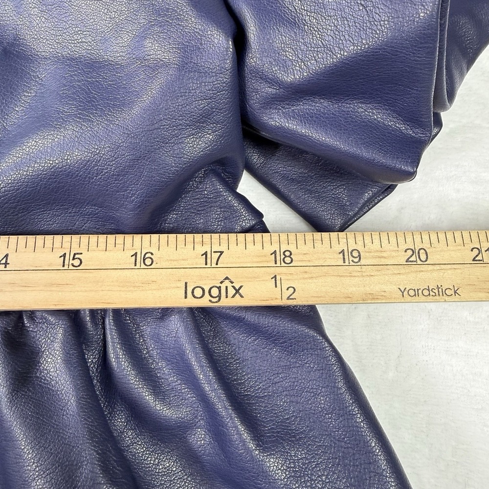 Anthropologie The Bettina Faux Leather Mini Shirt Dress by Maeve XSP Purple NWT - Picture 6 of 11
